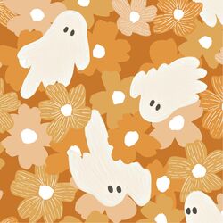 Large Spooky Floral in Candy Corn