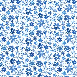 Large Posies in Azure