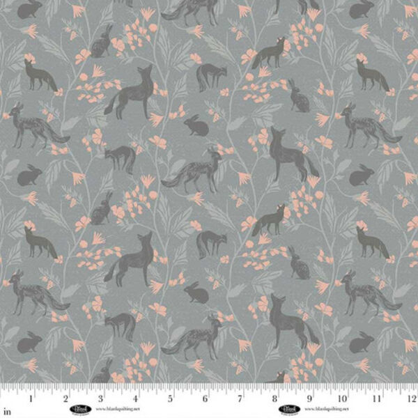 Forest Animals with Flowers in Slate