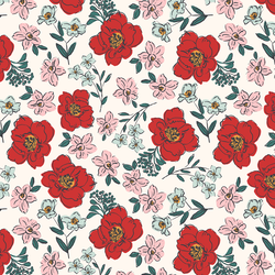 Cupid Floral in Red Hot