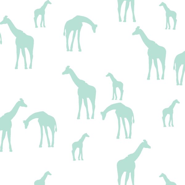 Giraffe Silhouette in Aloe on White