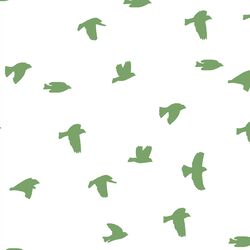 Flock Silhouette in Pistachio on White