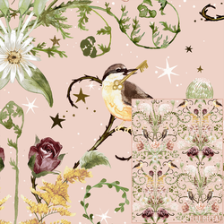 Large Garden Damask in Soft Blush