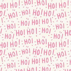 Ho Ho Ho in Sachet Pink on Cream