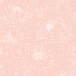 Large Sketched Garden in Pink Petal