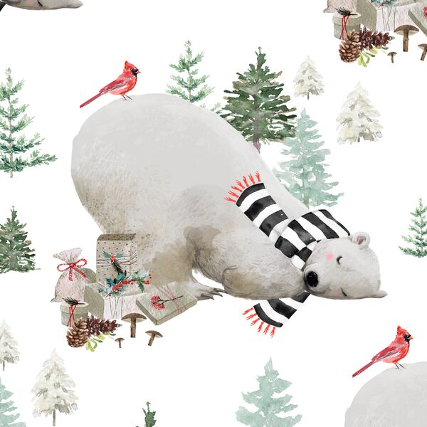 Napping Bear in White