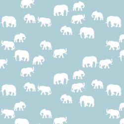 Elephant Silhouette in Powder Blue