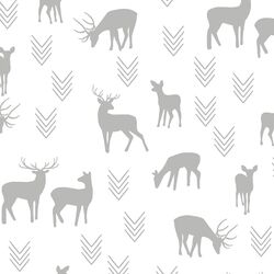 Deer Silhouette in Pebble on White