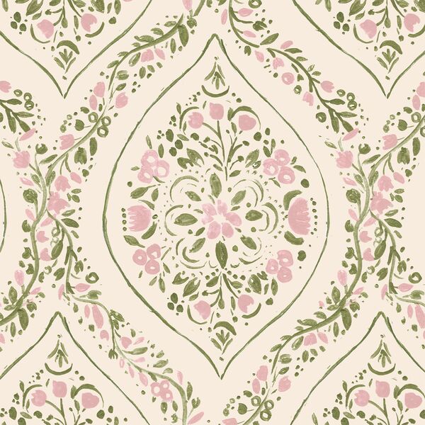 Large Fleurette Trellis in Cameo Rose