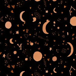 Celestial Moonlight and Hearts in Nighttime