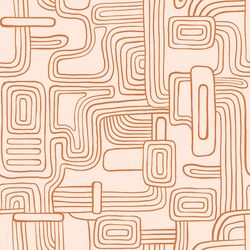 Organic Lines in Caramel on Pink Glow