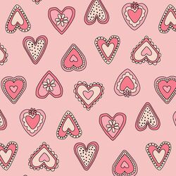 Large Vintage Hearts in Bright Rose