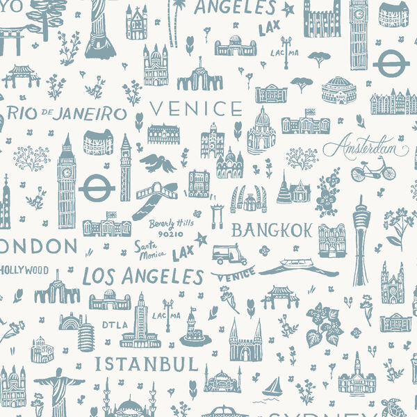 World Traveler Silhouette in Blue