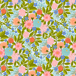 Floral Celebration in Sky Blue