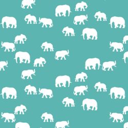 Elephant Silhouette in Seafoam