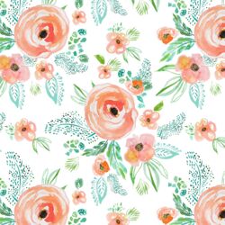 Small Summer Florals in Coral