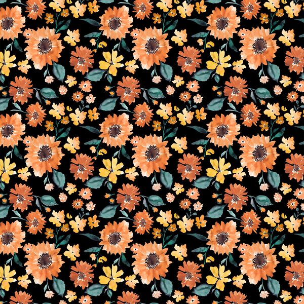 Small Pumpkin Spice Sunflowers in Night
