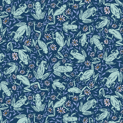 Frogs and Flowers in Night