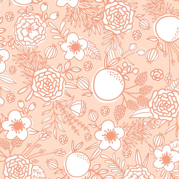 Tonal Floral in Peach Bloome