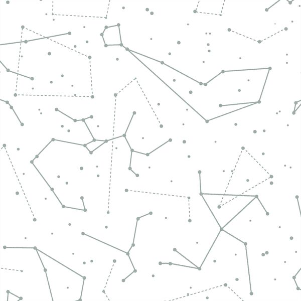 Star Charts in Eucalyptus in White