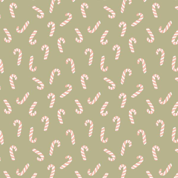 Candy Canes in Sprig Green