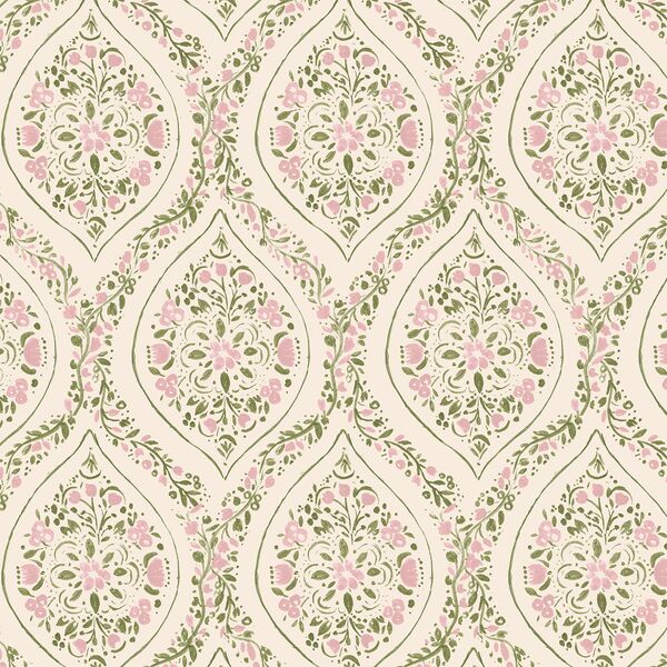 Fleurette Trellis in Cameo Rose