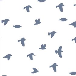 Flock Silhouette in Dove on White