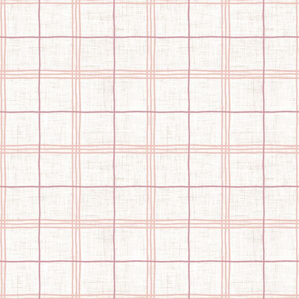 Spring Plaid in Pink on Wheat