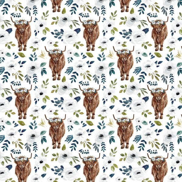 Little Garden Highland Cow in White
