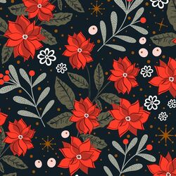 Festive Poinsettia in Midnight