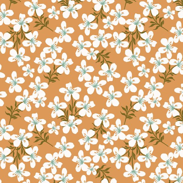 Scattered Floral in Copper