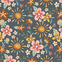 Glowing Sun Floral in Deep Sea