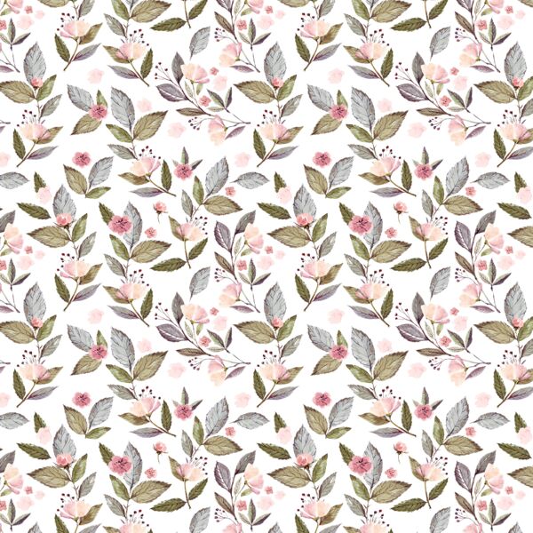 Little Tossed Floral in White