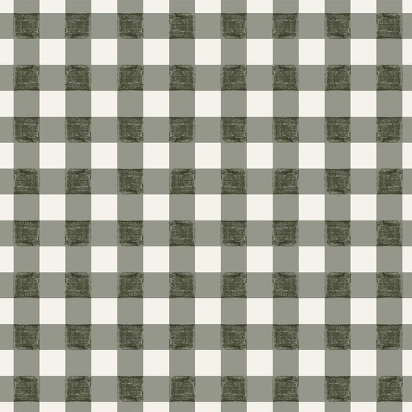 Watercolor Gingham in Evergreen