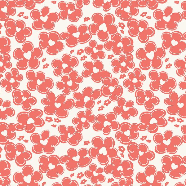 Little Daisy Heart in Burnt Coral
