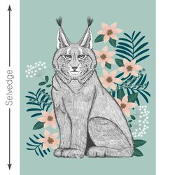 Wild Cat Quilt Panel in Aspen