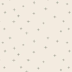 Swiss Crosses in Sage Green on Egret