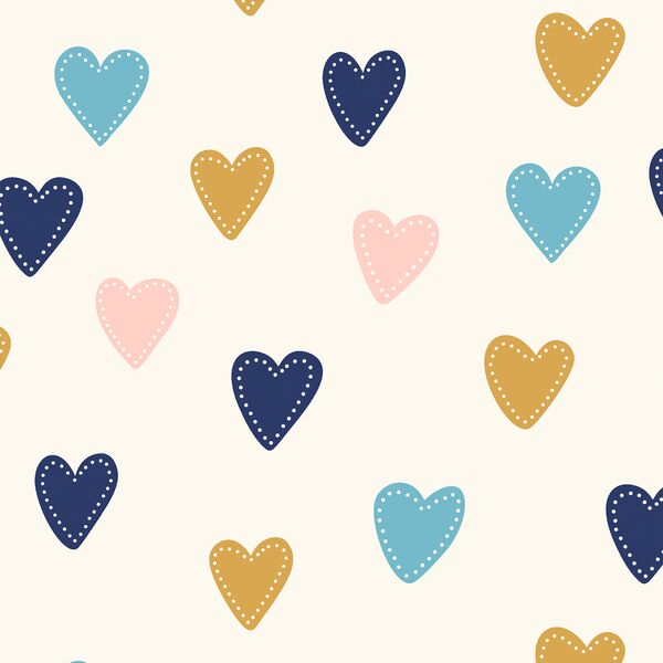 Large Hearts in Cream
