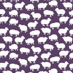 Sheep Silhouette in Aubergine