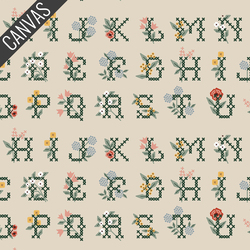Cross Stitch Letters Canvas in Linen