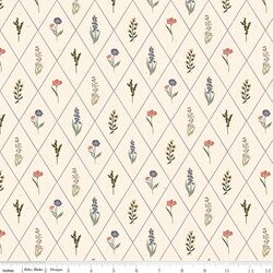 Floral Argyle in Cream