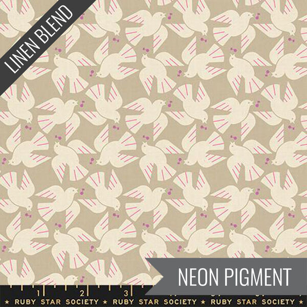 Flock Yeah Linen in Khaki Neon