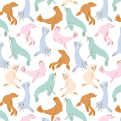 Sea Lions in Pastel