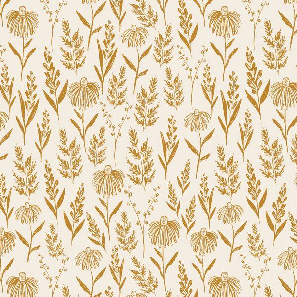 Perennials in Golden on Cream