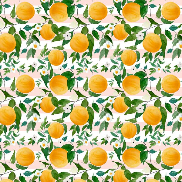 Small Oranges in Sunrise Pink Stripes