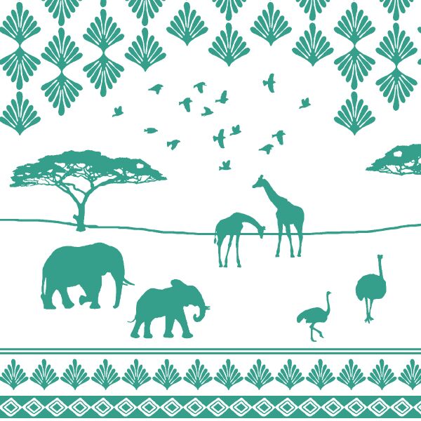 Safari Border in Jade