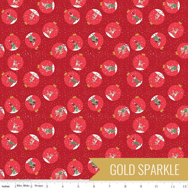 Ornaments in Red Sparkle