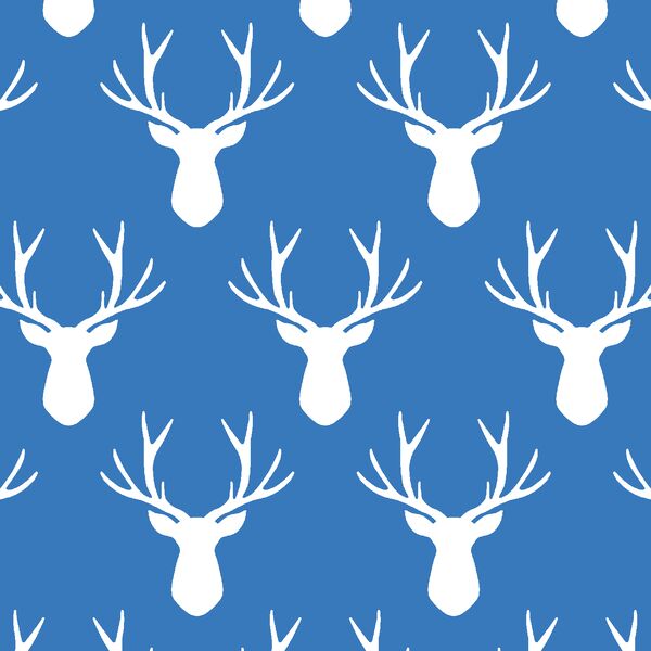 Stag Silhouette in Cerulean