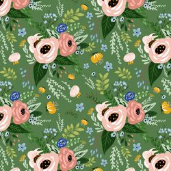 Large Summer Woodland Garden in Muted Green