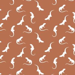 Iguana Silhouette in Terracotta
